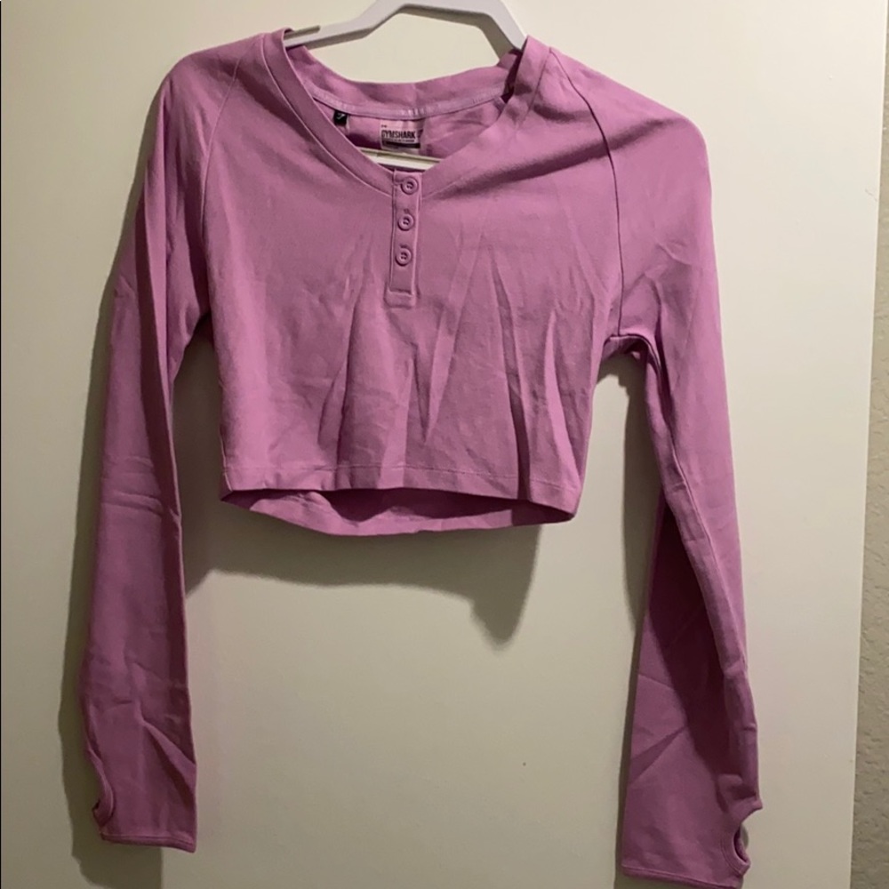 GYMSHARK Legacy Long Sleeve Pink Crop